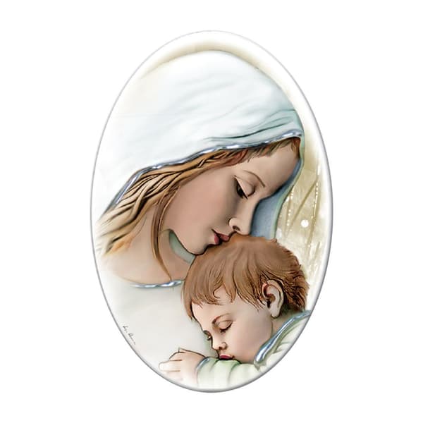 Billede af Jomfru Maria malet på træ | Størrelse: 10x15cm | SKU: ES0517642