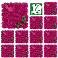Miniatyrbillede 1 af 2: Kunstig Blomster Vægpanel, Silke Materiale, 12 stk Sæt,Roserød