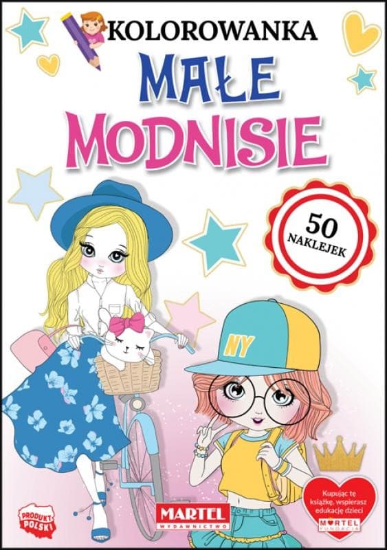 Målarbok med klistermärken Små fashionistas Martel