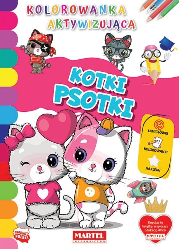 Maleaktivitetsbog med klistermærker "Psy Cats" Martel