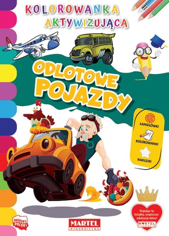 Målarbok med klistermärken "Wacky Vehicles" Martel