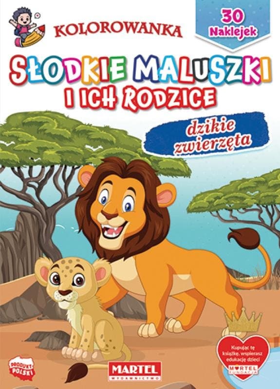 Målarbok med klistermärken Söta små bebisar och deras föräldrar "Vilda djur" Martel