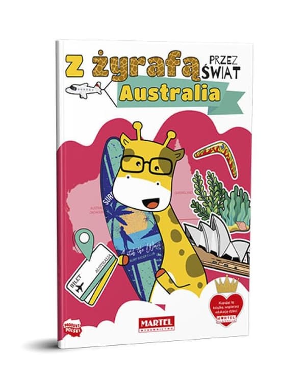 Målarbok Med en giraff runt om i världen ""Australien"" Martel