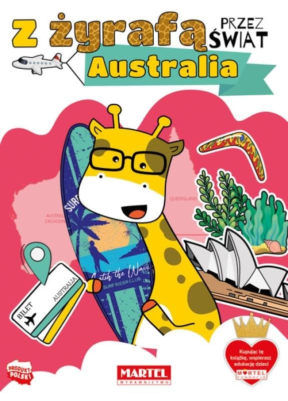 Målarbok Med en giraff runt om i världen ""Australien"" Martel