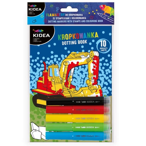 Kidea Vehicles Dot Painting Markers med stempler