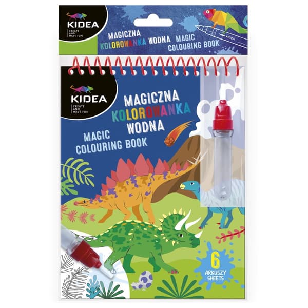 Magisk vattenmålarbok med Kidea Dinosaurs Marker