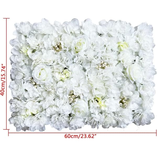 Blomster Vægpaneler, Silke Materiale, Stor Størrelse 40x60cm,Elfenben