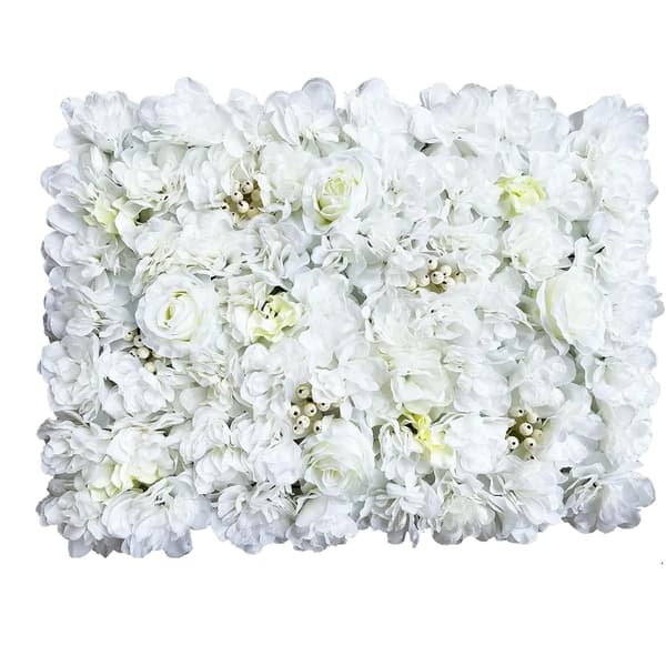 Blomster Vægpaneler, Silke Materiale, Stor Størrelse 40x60cm,Elfenben