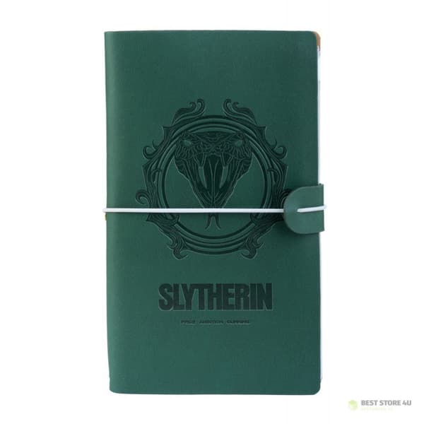 Harry Potter - Slytherin læder rejsenotesbog 12x19,6 cm (Grøn)