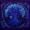 Pikkukuva 2 / 11: UV-SEINÄKORISTE Fluoresoiva HEIJASTAVA TAPESTIKE 150 cm XXL Puu