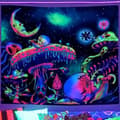 Miniatyrbillede 2 af 11: UV-VÆGDEKORATION Fluorescerende BILLEDGOPP REFLEKTERENDE 150x150cm Svampe