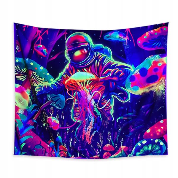 UV-vægdekoration Fluorescerende billedtapet reflekterende 150 cm astronaut