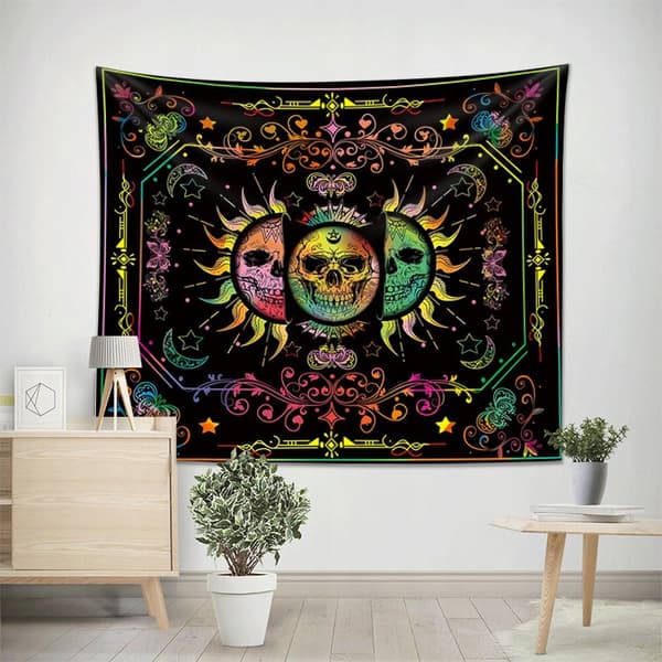 UV-SEINÄKORISTE Fluoresoiva HEIJASTAVA TAULANUOLISTE 150x150cm Aurinko