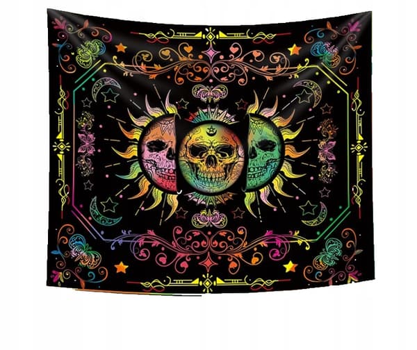 UV-SEINÄKORISTE Fluoresoiva HEIJASTAVA TAULANUOLISTE 150x150cm Aurinko