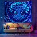 Miniatyrbillede 9 af 11: UV VÆGDEKORATION Fluorescerende BILLEDGOPP REFLEKTIV 150x150cm Træ
