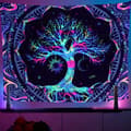 Miniatyrbillede 2 af 11: UV VÆGDEKORATION Fluorescerende BILLEDGOPP REFLEKTIV 150x150cm Træ