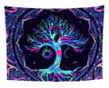 Miniatyrbillede 1 af 11: UV VÆGDEKORATION Fluorescerende BILLEDGOPP REFLEKTIV 150x150cm Træ
