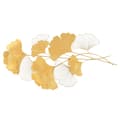 Miniatyrbillede 2 af 2: Smedejern Ginkgo Blad Vægkunst, Klassisk Design, Vægmonteret,Guld, L