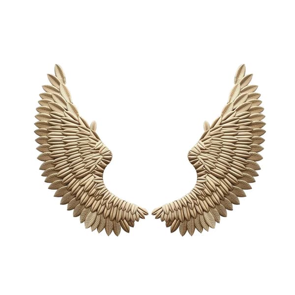 Vægdekoration, Englevinger, Jern,Guld
