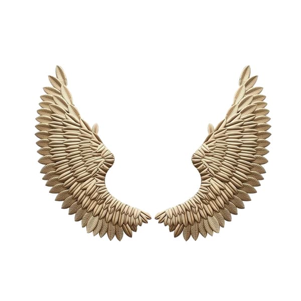 Vægdekoration, Englevinger, Jern,Guld