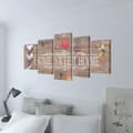 Miniatyrbild 2 av 3: vidaXL Uppsättning väggbonader på duk Home sweet home-design 200 x 100 cm