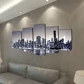 Miniatyrbillede 2 af 3: vidaXL Sæt af lærredsprint til væg, New York Skyline i sort/hvid, 200x100 cm