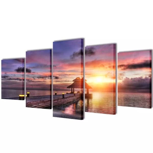 vidaXL Taulusarja Hiekkaranta paviljongilla 100 x 50 cm