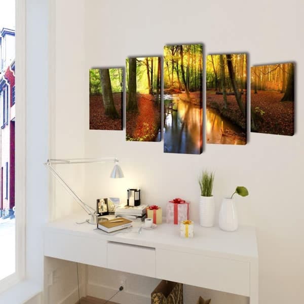 vidaXL Kanvasbilledsæt skov 200 x 100 cm