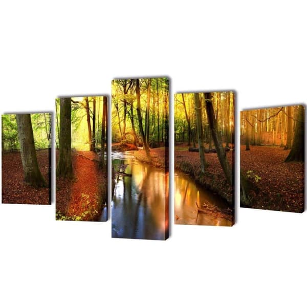 vidaXL Kanvasbilledsæt skov 200 x 100 cm