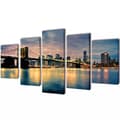 Miniatyrbillede 1 af 3: vidaXL Kanvasbilledsæt Brooklyn Bridge River View 200 x 100 cm