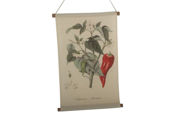 Bonad i canvas tyg med chili växt