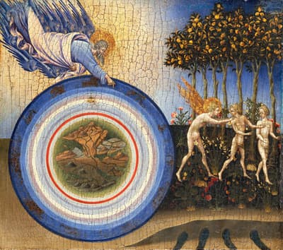 Expulsion from Paradise,Giovanni di Paolo,50x44cm