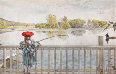 Fishing,Carl Larsson,60x40cm