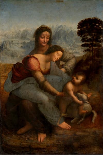 Maria with Child and St. Anna,LEONARDO da Vinci,60x40cm