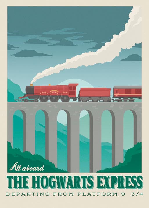 A3 Print - Harry Potter - All aboard the Hogwarts Express