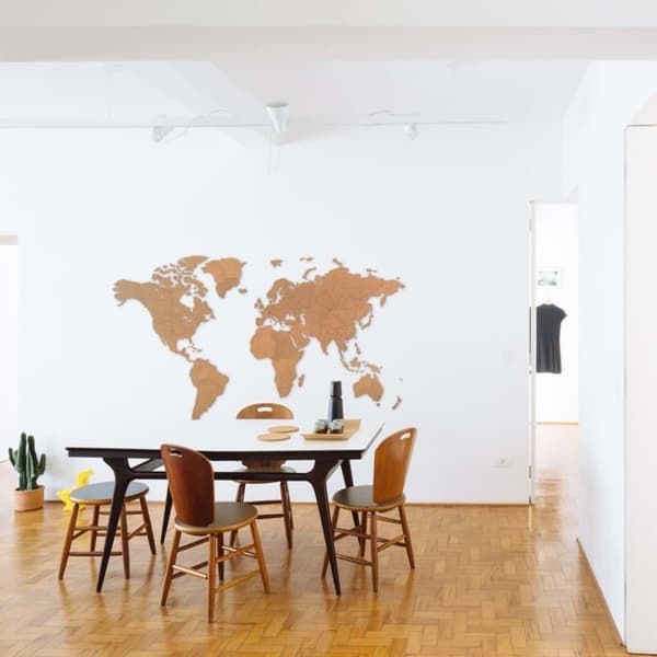 MiMi Innovations Väggdekoration världskarta Giant brun 280x170 cm