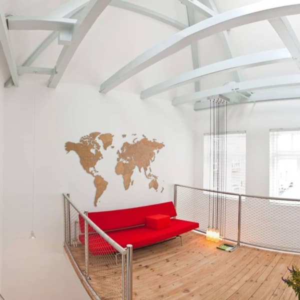 MiMi Innovations Väggdekoration världskarta Giant brun 280x170 cm