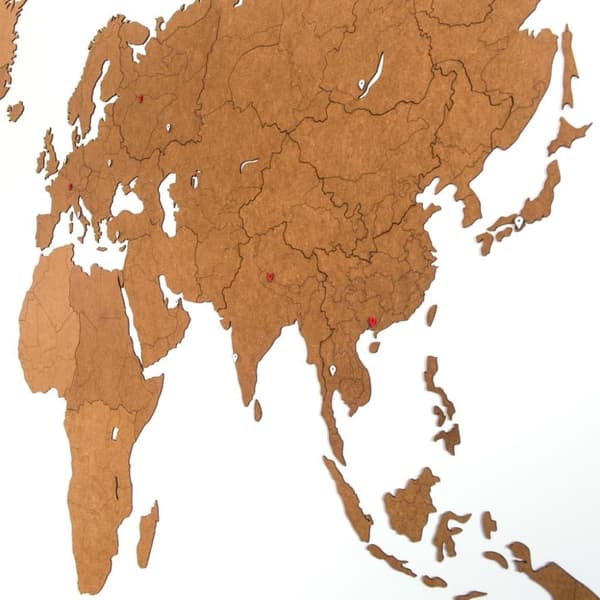 MiMi Innovations Väggdekoration världskarta Giant brun 280x170 cm