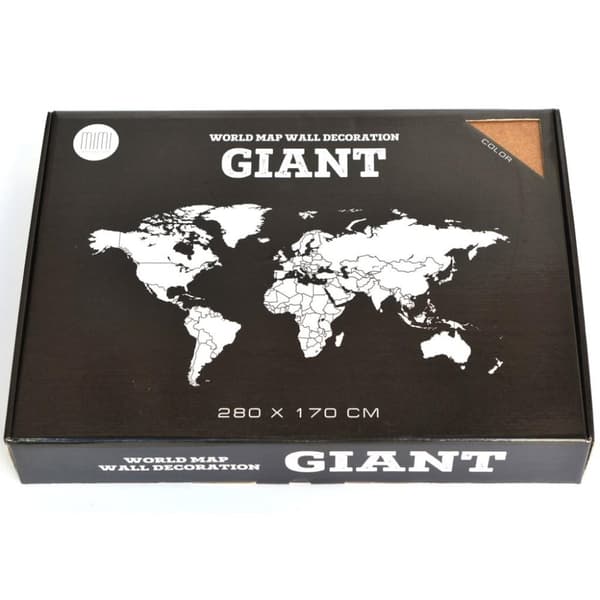 MiMi Innovations Väggdekoration världskarta Giant brun 280x170 cm