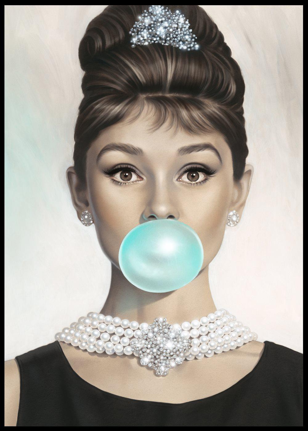 AUDREY HEPBURN BUBBLEGUM POSTER
