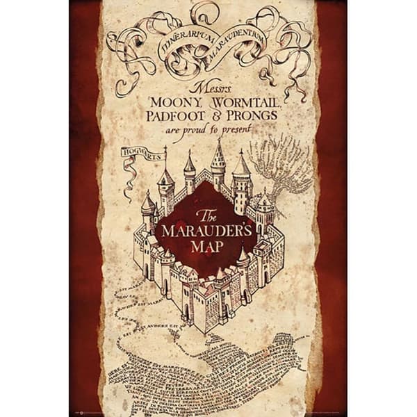 Harry Potter Plakat med kort over maraudere Multicoloured One Size