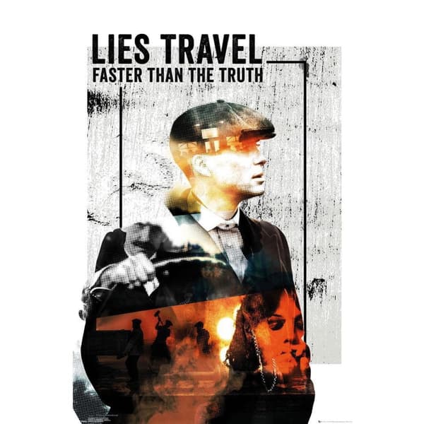 Peaky Blinders Lies Travel Poster Grey One Size