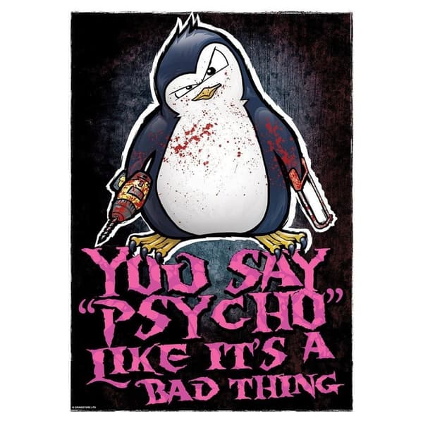 Psycho Penguin Du siger Psycho mini plakat Multicoloured One Size