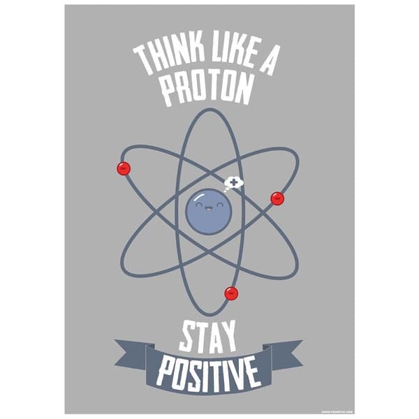 Grindstore Think Like A Proton Mini Poster Grey One Size