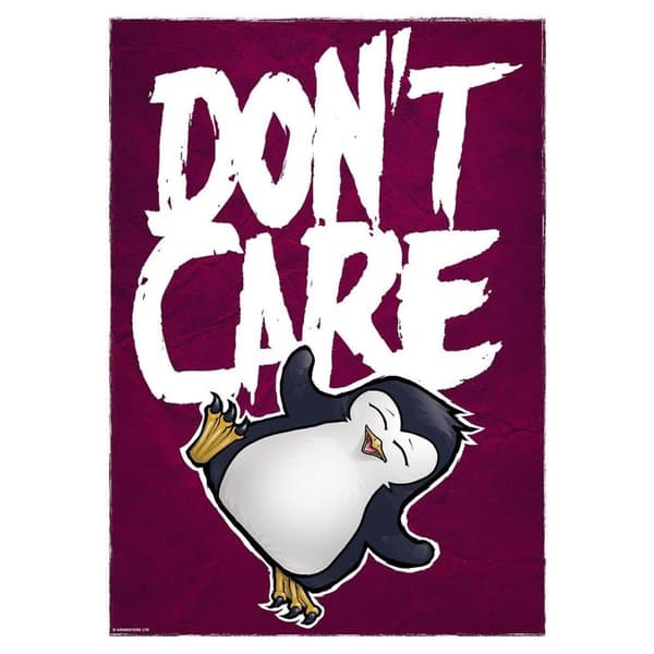 Psycho Penguin Don`t Care Mini Poster Red One Size