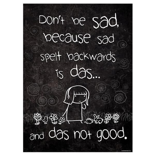 Grindstore Don`t Be Sad mini plakat Black One Size
