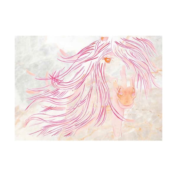 Deckled Edge A4 akvarel kunsttryk Sunset Mare 21 x 29.7cm