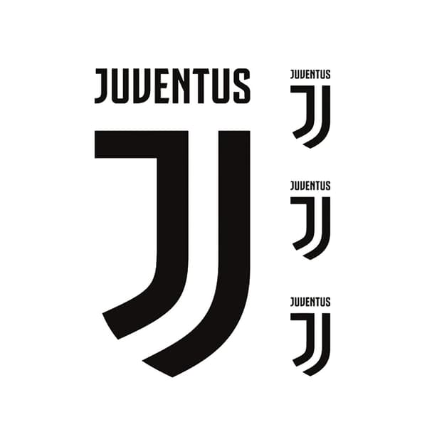 Juventus FC Official Wall Stickers (Pack Of 4) Black/White One Size