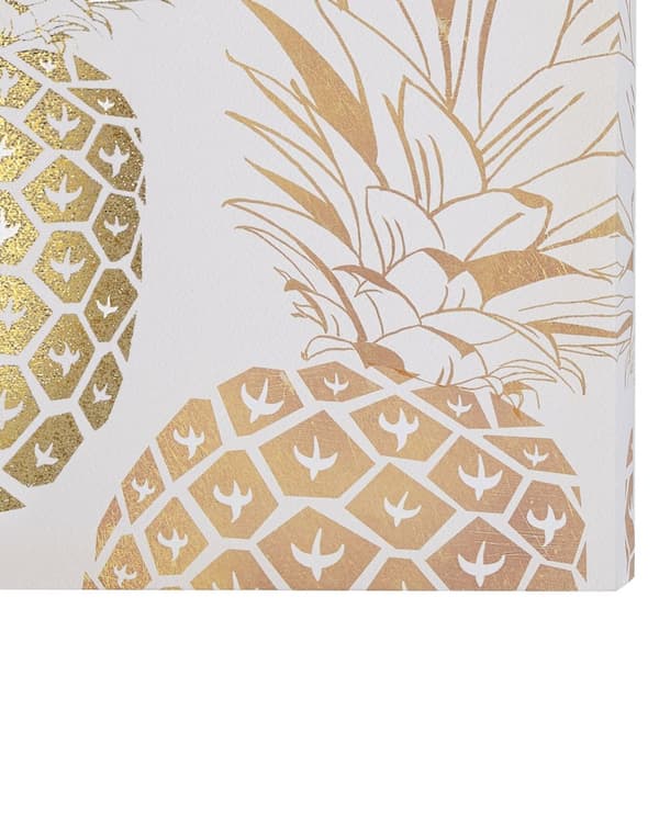 Sæt med 3 Lærredstryk Guld og Lyserød 30 x 30 cm Ananas Frugt Vægkunst Dekoration Nylon