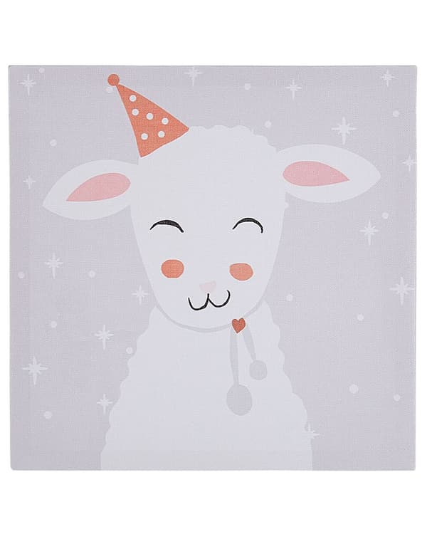 Taulu monivärinen kangas 30 x 30 cm neliö 4 kpl setti eläin teema lastenhuoneeseen